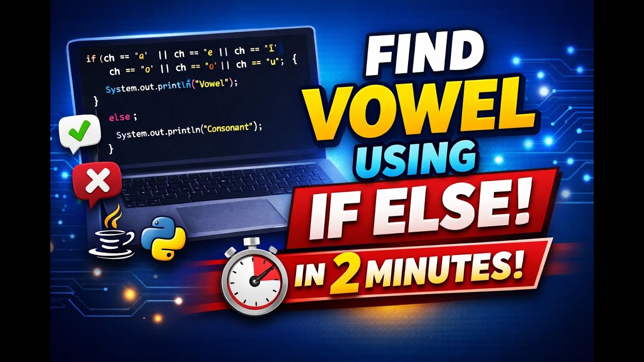 Vowel or Consonant Using If Else | Easy Programming Logic