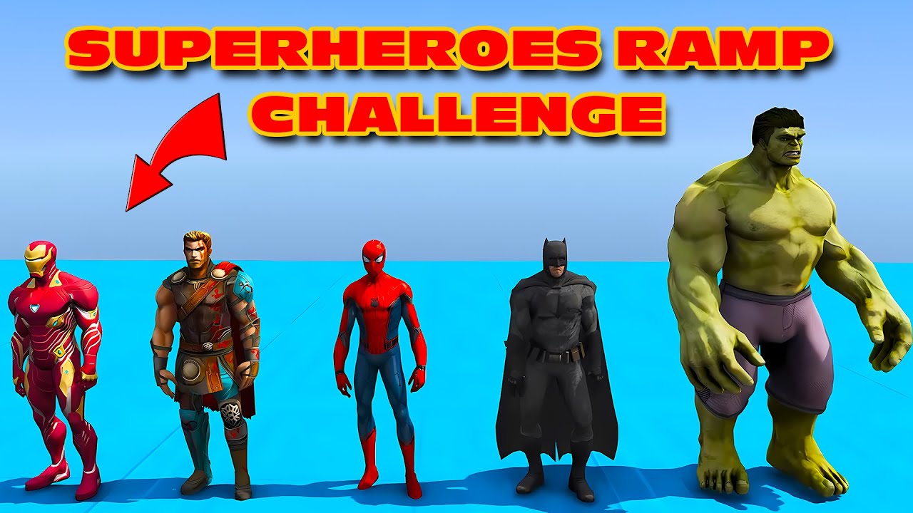 GTA 5 SUPERHEROES ULTIMATE RAMP CHALLENGE | MARVEL SUPERHEROES ...