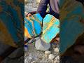 Hidden Treasure Inside! Stunning Blue &amp; Gold Rock Revealed 😱💎”