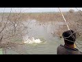 🎣🐟🐬 Awesome Fishing|Big Rohu fish catching Onehandman Fish Hunting in Krishna River