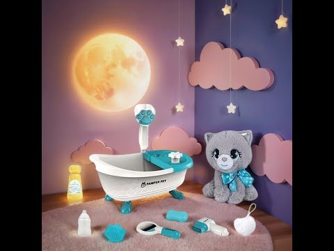 М’яка іграшка кіт плюшеве кошеня дитячий інтерактивний набір грумера ванна помпова подача води аксесуари, видео 1