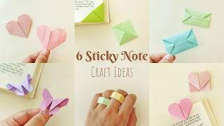 6 DIY Sticky Note Crafts | Origami for Beginners | Fun and Easy Origami Crafts | Post-it-Note Crafts
