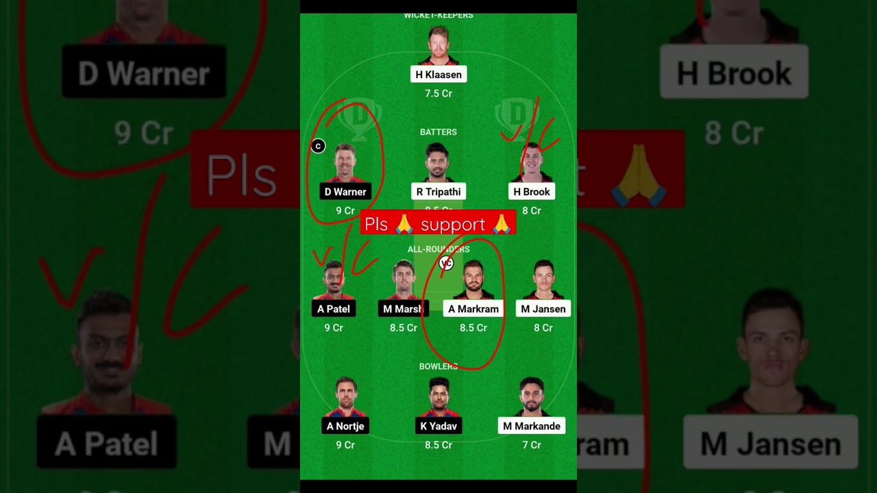 SRH vs DC Dream11 Team I DC vs SRH Dream11 Team Prediction I Dream 11 Team of Today Match, IPL23