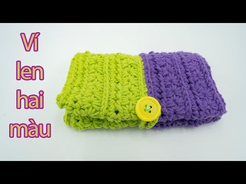 Видео: Hướng dẫn làm chiếc ví 2 màu bằng len - Instructions for crocheting a wallet | Hoai An Design