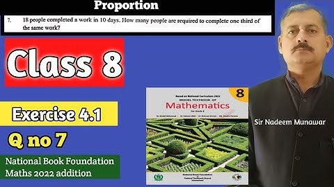 Class 8 Exercise 4.1 Q no 7 NBF Maths Ex 4.1 Proportion Words problem in Urdu Sir Nadeem Munawar