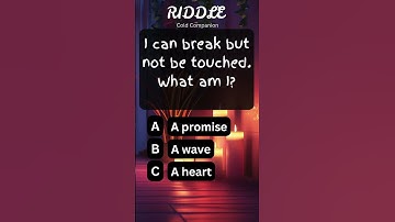 I can break but not be touched. What am I?  #riddles