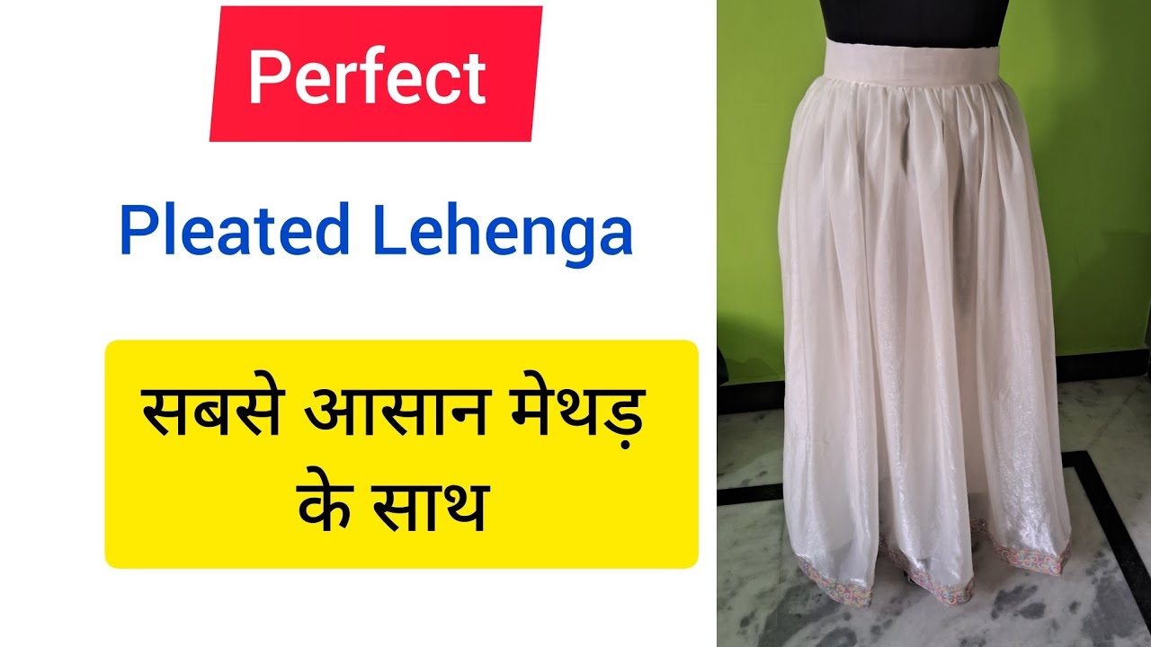 How To Make Pleated Lehenga  / Perfect Pleated Lehenga Cutting And Stitching Full Tutorial easy Way 
