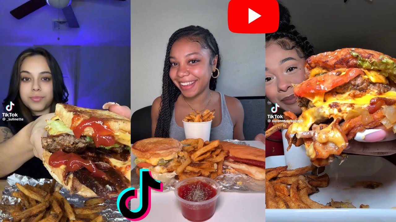 ASMR TIKTOK MUKBANG COMPILATION #7 || FIVE GUYS 