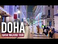 DOHA Qatar Downtown Nightlife Luxury Lights 4K Walking Tour 
