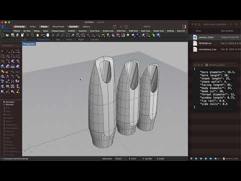Tenor saxophone mouthpiece parametric modeling with Python in Rhino3D ...
