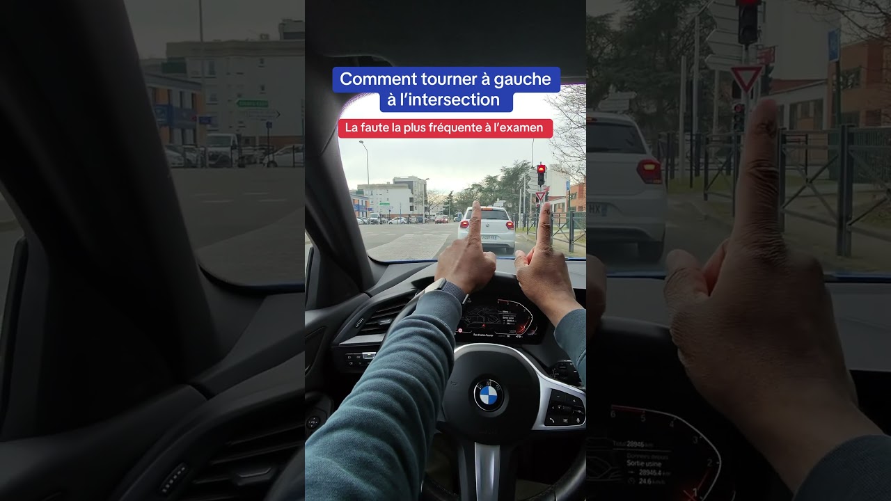 TOURNER À GAUCHE À L’INTERSECTION - CROISEMENTS  permis de conduire 