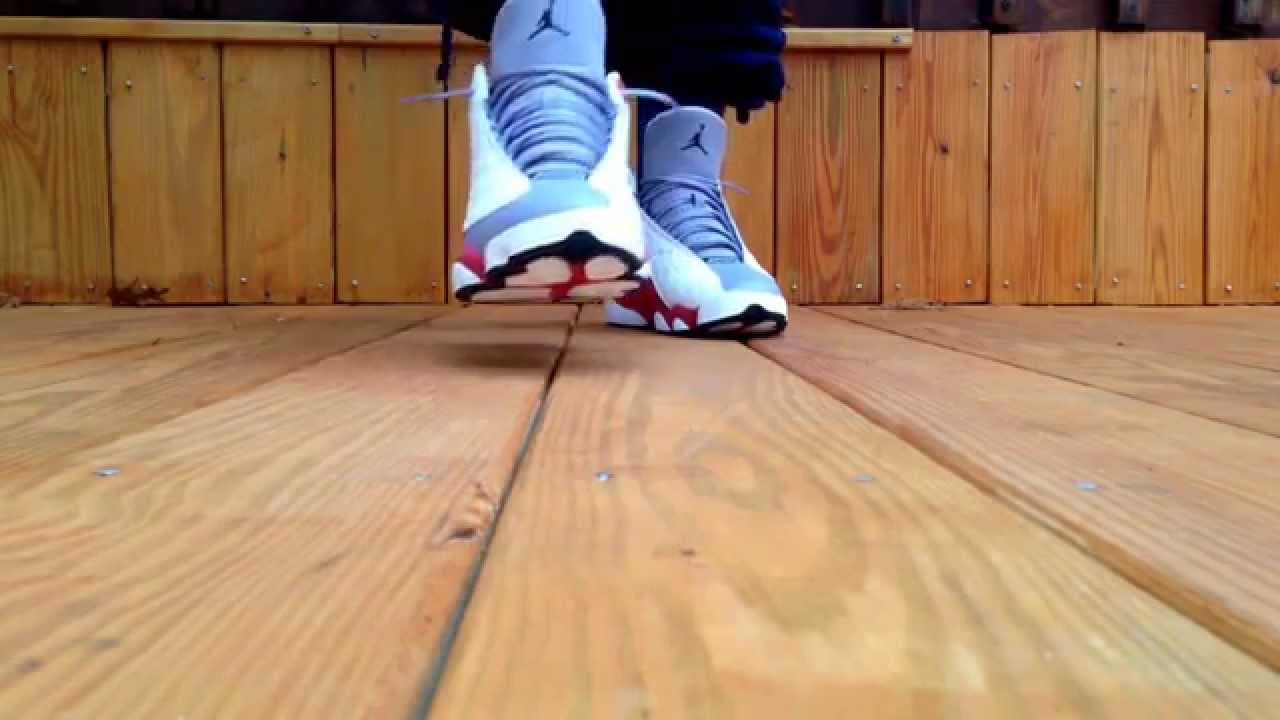 On Foot Preview Air Jordan 13 Grey Toe