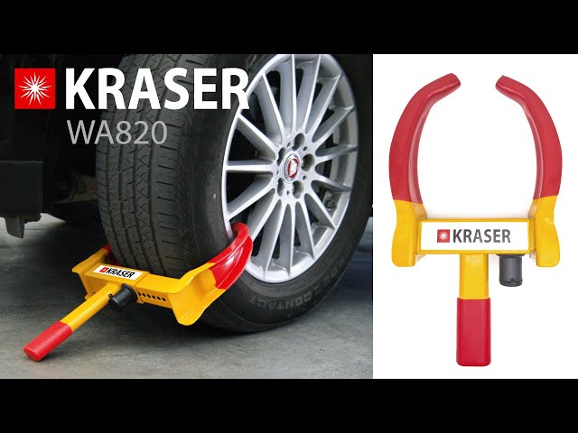 KRASER KR820 Radkralle Parkkralle mit Sicherheitsschloss für Auto