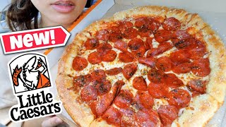 ASMR EATING LITTLE CAESARS PIZZA CHEESY PEPPERONI & CHEESE STUFFED CRUST CAR MUKBANG 먹방 TWILIGHT