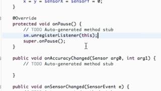 Android Application Development Tutorial   128   Finishing Accelerometer and unregistering   YouTube