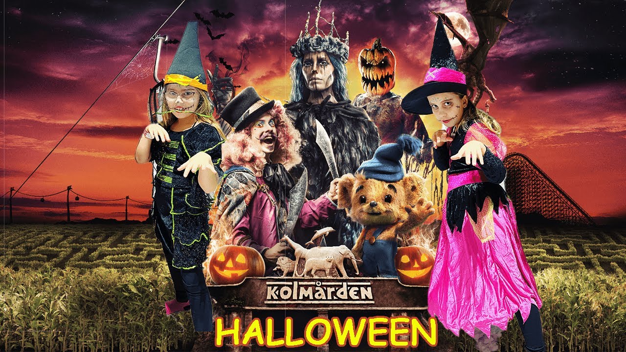Familjen besöker @kolmarden under Halloween
