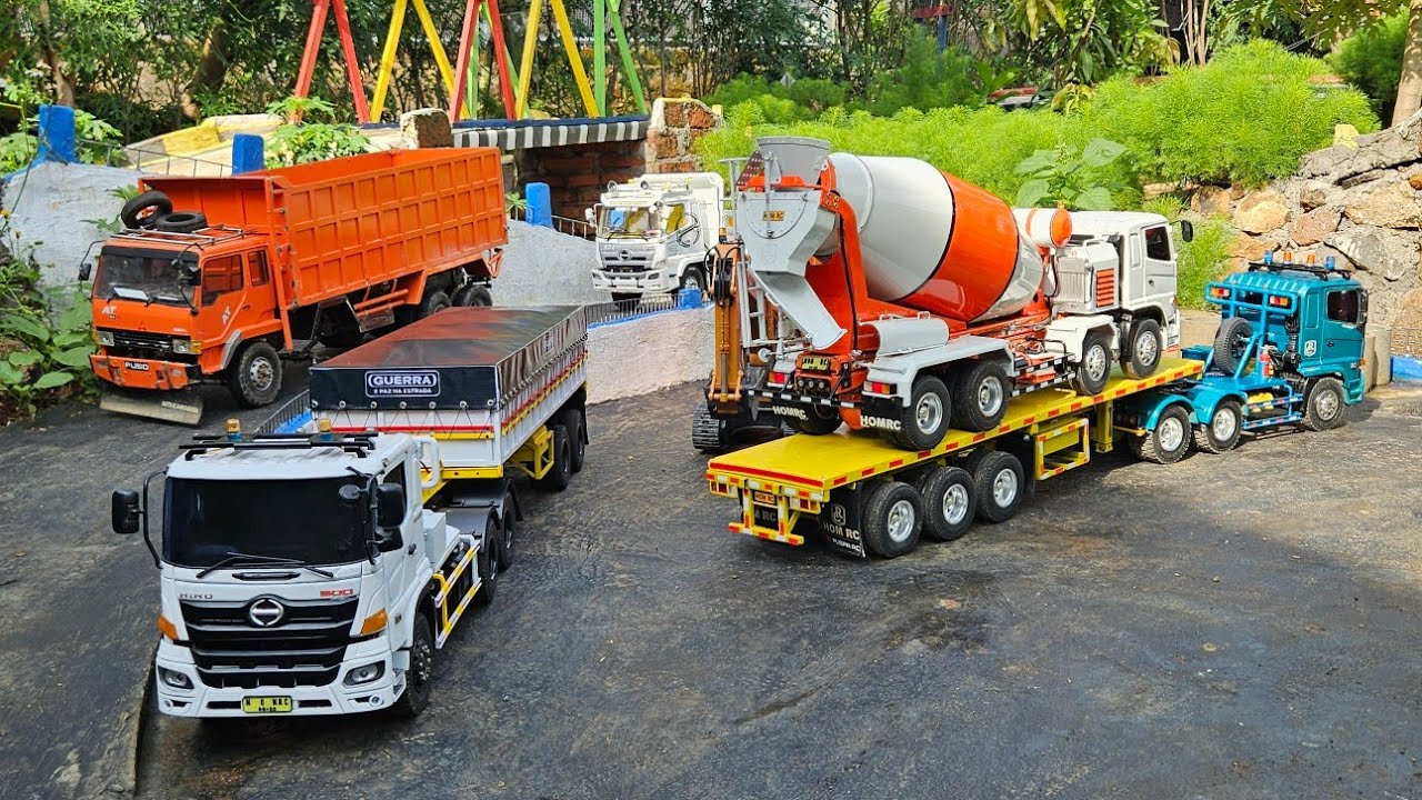 AKSI KE 61 ‼️ Penyambutan Unit Perdana Rc Truk Hino Trailer Angkut Paket Box Muatan Menjulang Tinggi