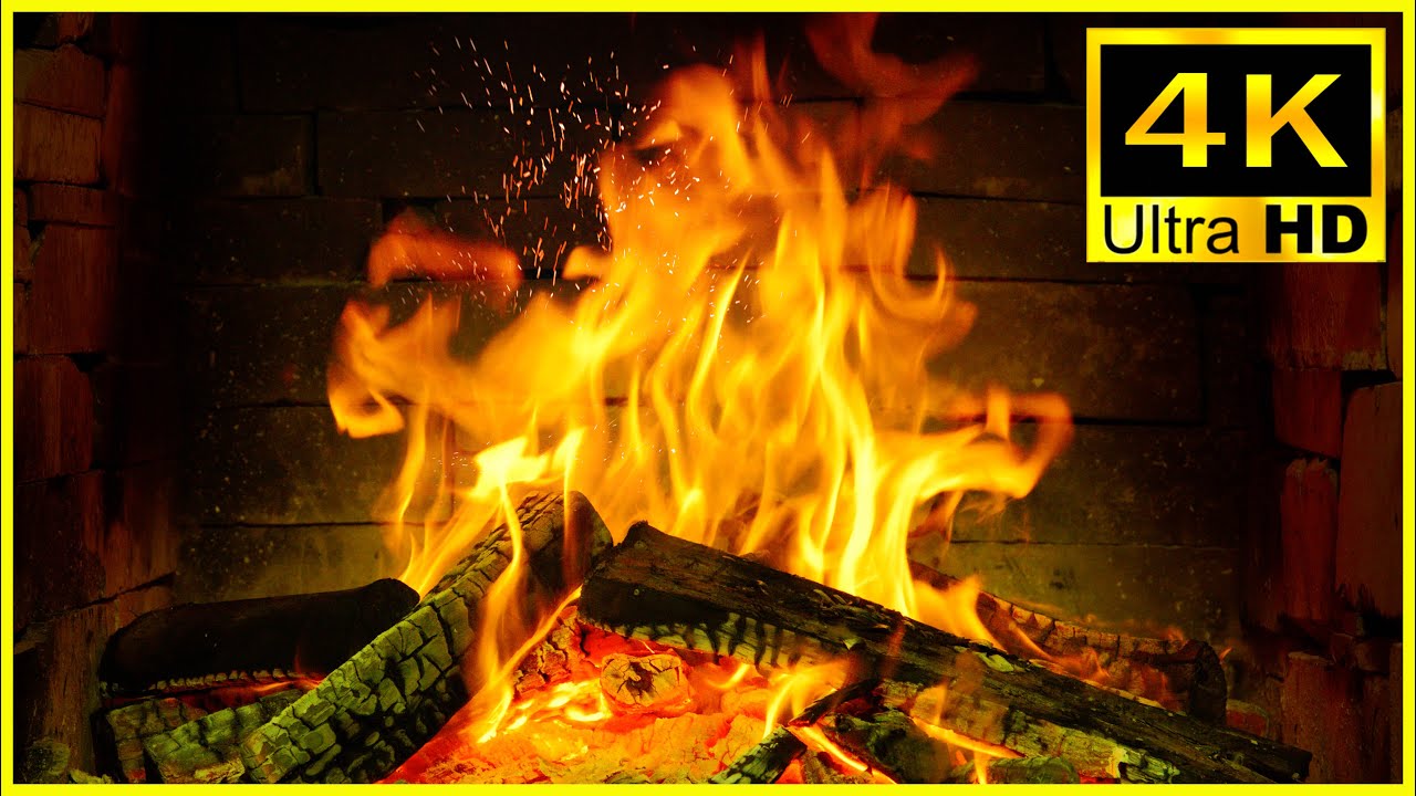 Great Relaxing Night with Fireplace Burning 8K UHD Video 🔥 Virtual Fireplace & Crackling Fire ...