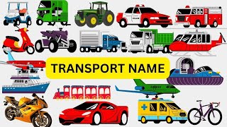 20 Vehicle Names in English for Kids | Learn Transport Names with Pictures | Educational Video#trend