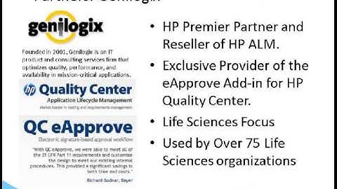 Validate ERP systems Using HP Asset Lifecycle Management with Genilogix eApprove Recording 03012012