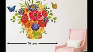 Decals Design 'Floral Branch Antique Flowers' Wall Sticker (PVC Vinyl, 50 cm x 70 cm)