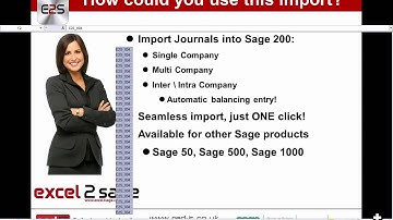 Excel2Sage 200 : Import multiple Nominal Journals Into Sage 200 from one Excel file!