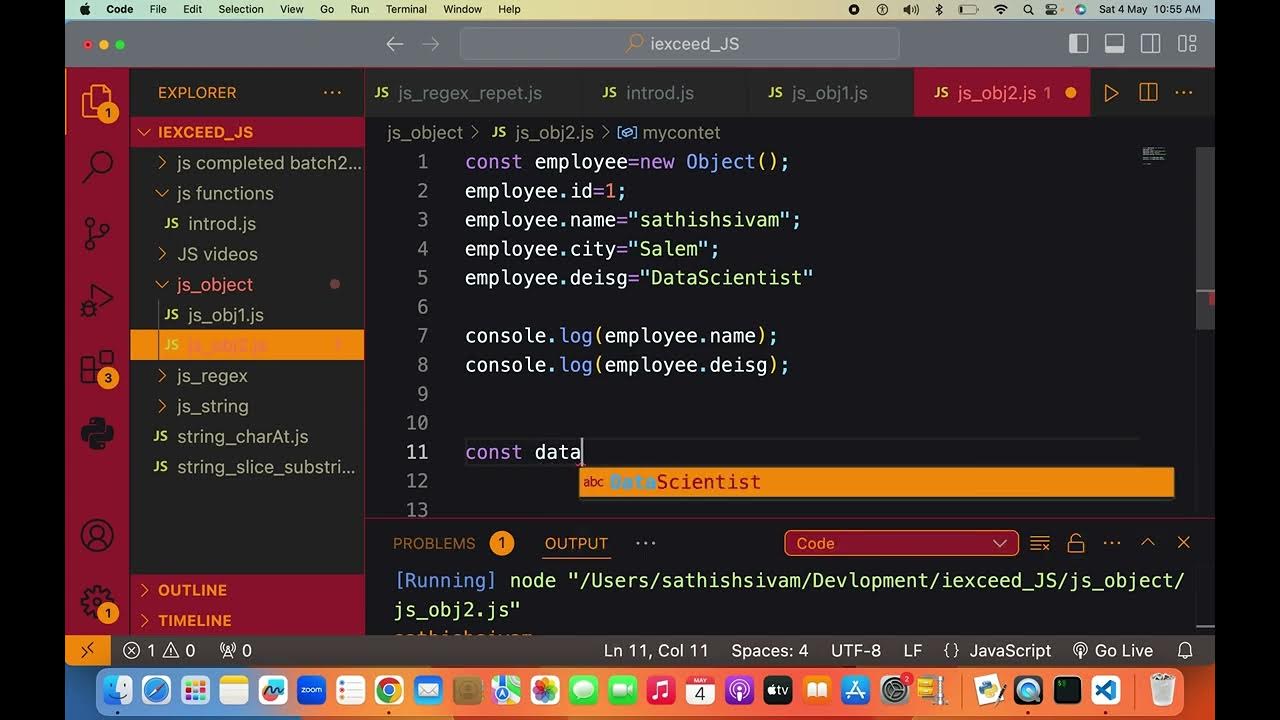 JS Object Creation By instance - YouTube