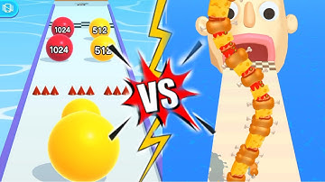Ball Run 2048 Vs Sandwich Runner All Levels Gameplay Android iOS Walkthrough 3DG109