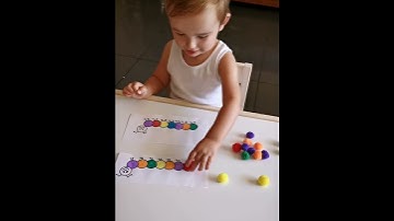 Caterpillar 🐛 match colours, learn colours pom pom fun activity