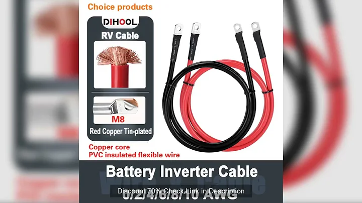 Battery Inverter Connection Cable Set with Terminals 8/6/4/2 AWG 10/16/25/35mm2 UPS Wire Stranded Re