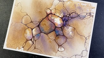 WATERCOLOR Abstract & Neurographic inspired ink lines  - (fun & relaxing art!)  348