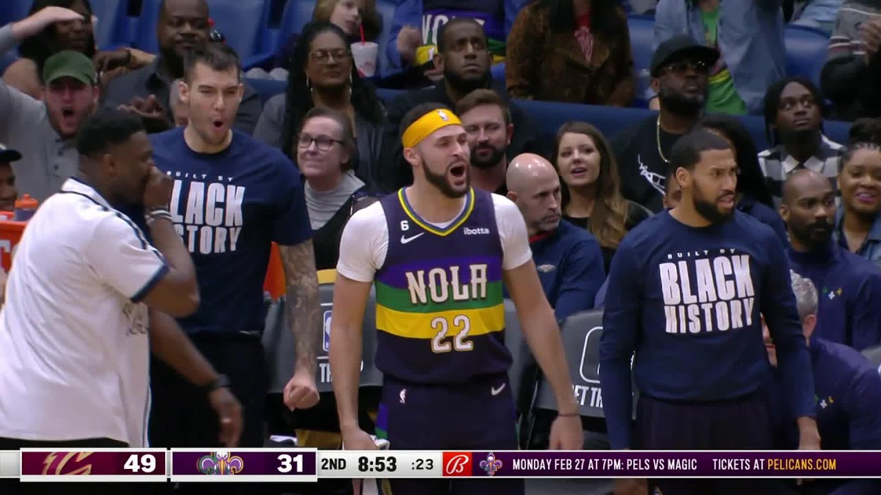 Herb Jones insane dunk PelicansCavaliers Highlights 2/10/2023 YouTube