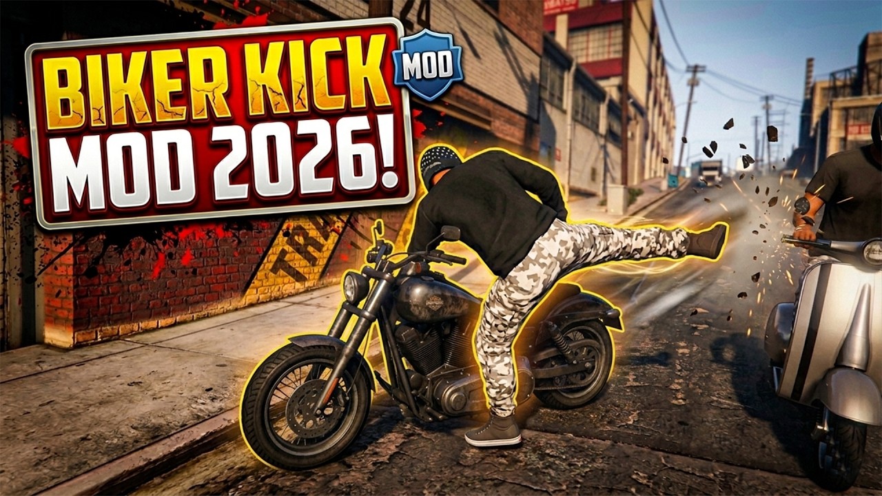 GTA 5 Biker Melee / Kick mod in Singleplayer (2026 mod!)