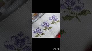 flower cross stitch embroidery design for beginners