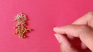 Simple Hand embroidery beads border design | easy way to make beaded border for all types of clothes