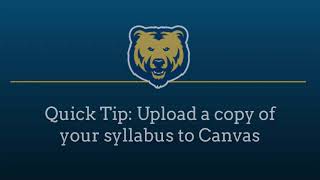 Quick Tip: Upload a copy of your syllabus to Canvas