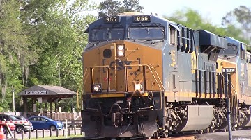 CSX 955 leads CSX I026-31 at Folkston Railwatch 3/31/23