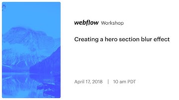 Creating a hero section blur effect
