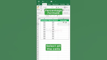 How to calculate PERCENTAGE in excel? | Percentage Formula #shorts #excel #shortsfeed #ytshorts