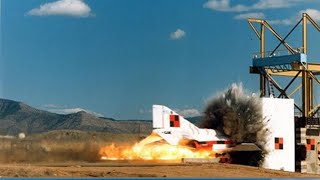 F-4 Phantom crashing into a reinforced concrete wall.