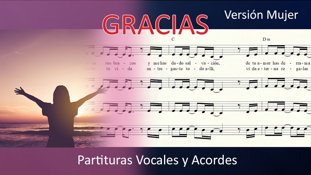 VOCES GRACIAS I Versión Mujer I MARCOS WITT 🎤 Partituras Vocales 🎵 Acordes Piano & Guitarra 🎹 🎸