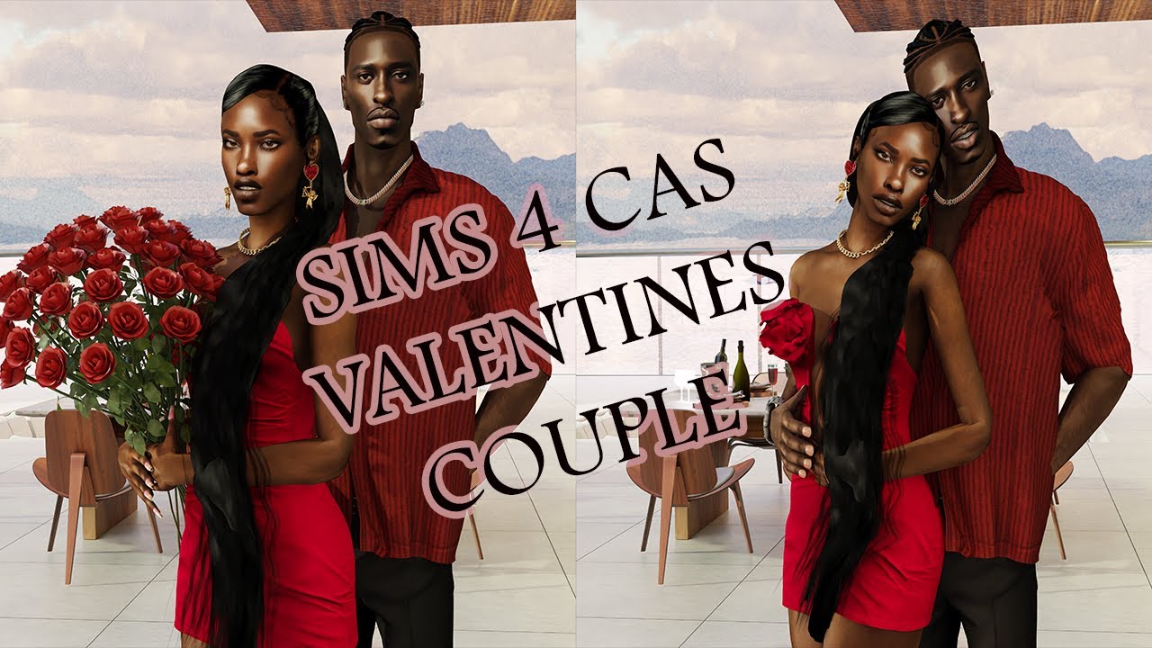 Sims 4 CAS Valentines Couple + CC Links - YouTube