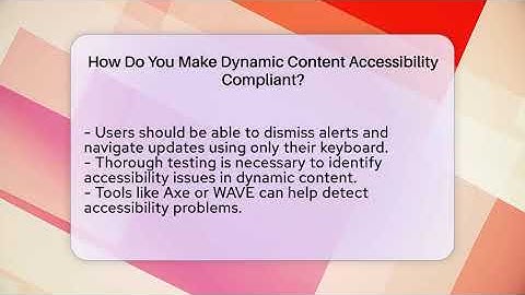 How Do You Make Dynamic Content Accessibility Compliant? - Everyday-Networking