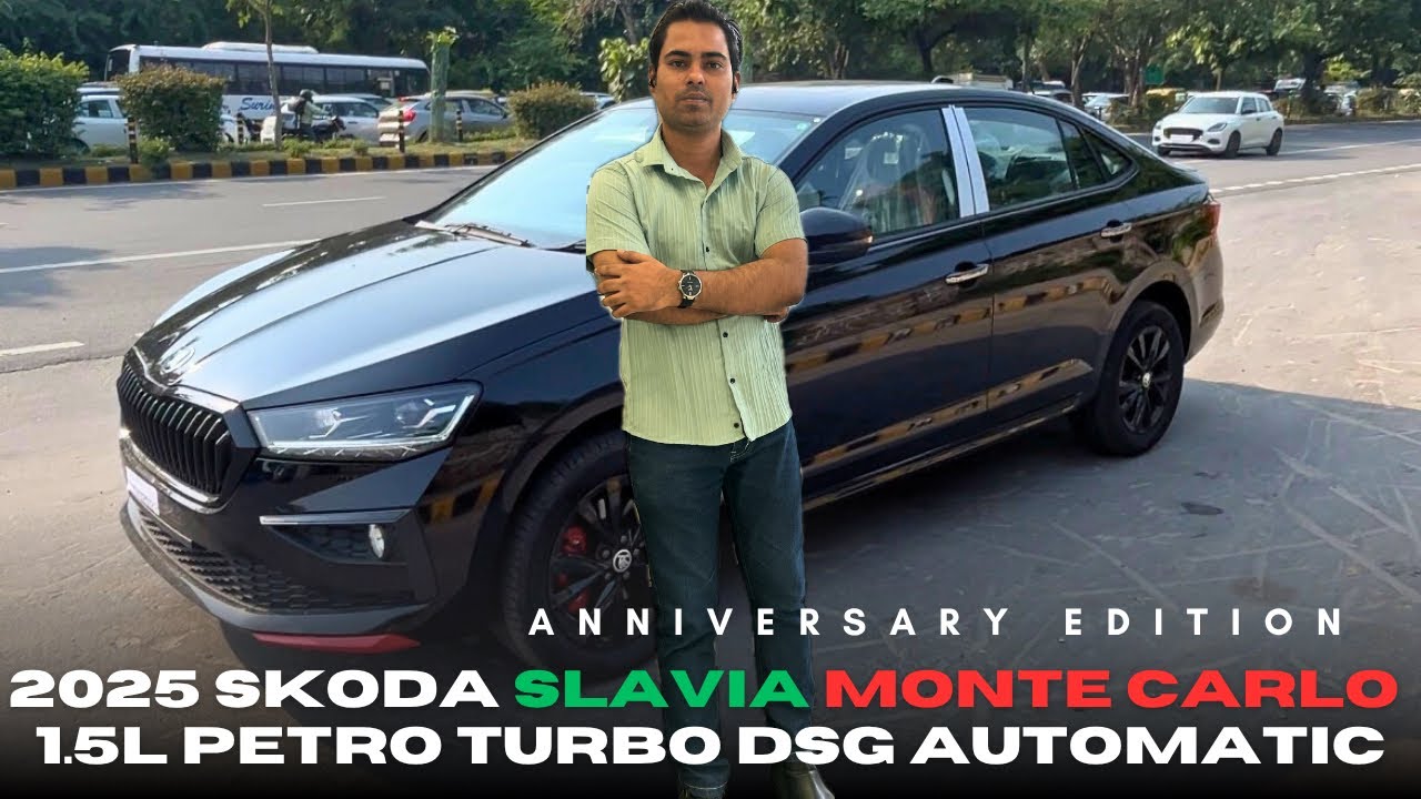 2025 skoda SLAVIA anniversary edition MONTE CARLO 1.5L petrol turbo DSG automatic Deep Black color