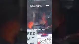 Truck catches fire on the Chesapeake Bay Bridge