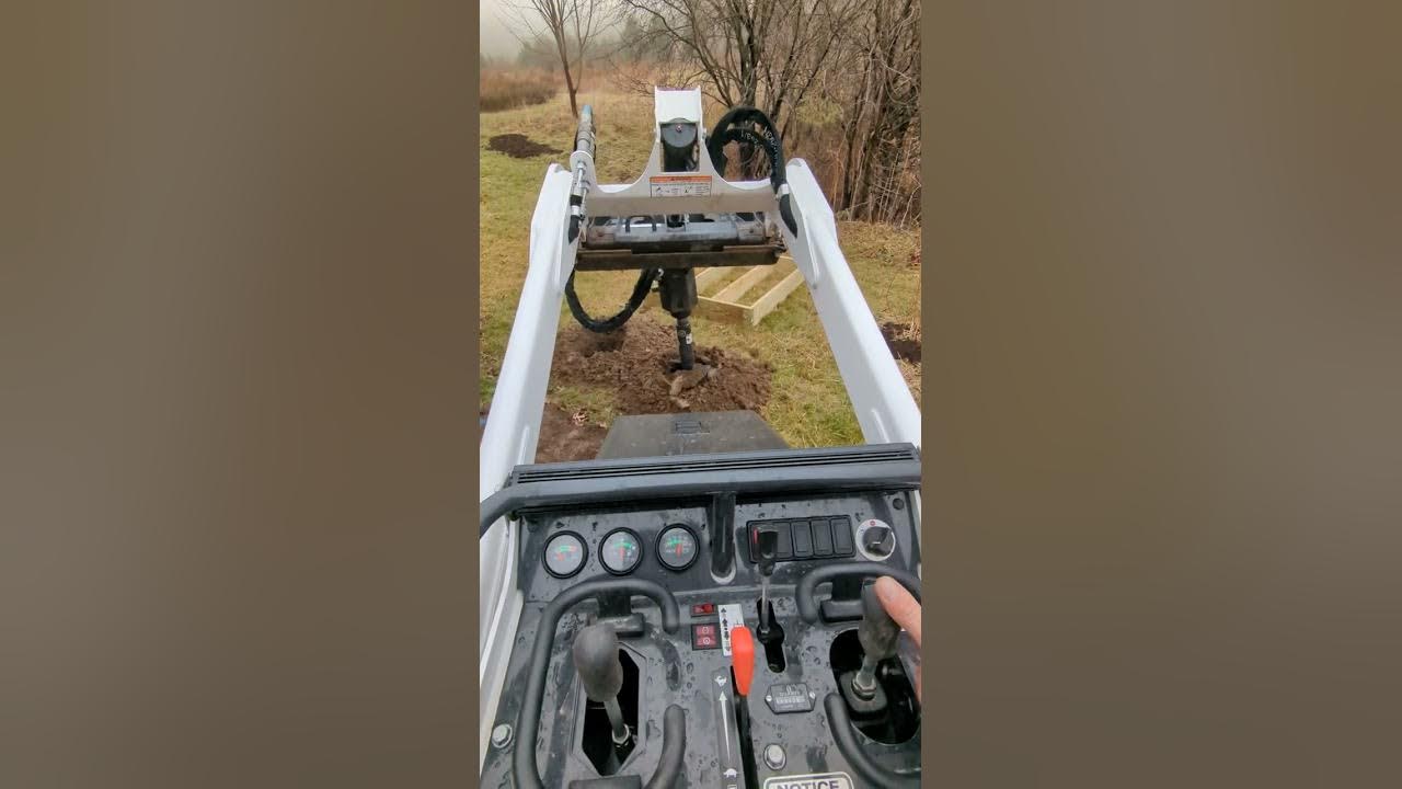 bobcat mt100 auger attachment makes quick work of digging holes!! YouTube