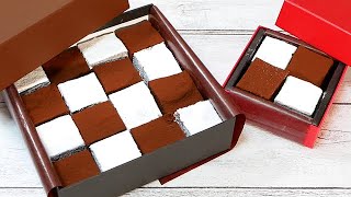 バレンタインチョコ ダイソーの紙型で作る生チョコレートHow to Make Nama Chocolate Black and white【Making with DAISO 】