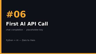 Details Python + AI Zero to Hero #06 — Your First AI API Call News