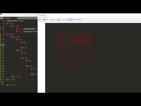 Kaip sukurti HTML lentelę 4x3? Pritaikyti stilių. Nuspalvinti ir uždėti kraštines CSS pagalba. Table