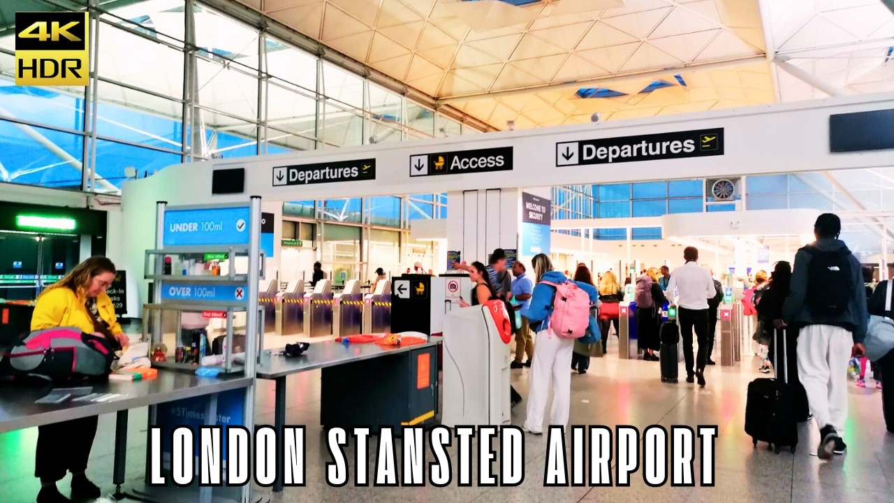 LONDON STANSTED AIRPORT WALKING TOUR IN STUNNING 4K HDR 60fps 2024